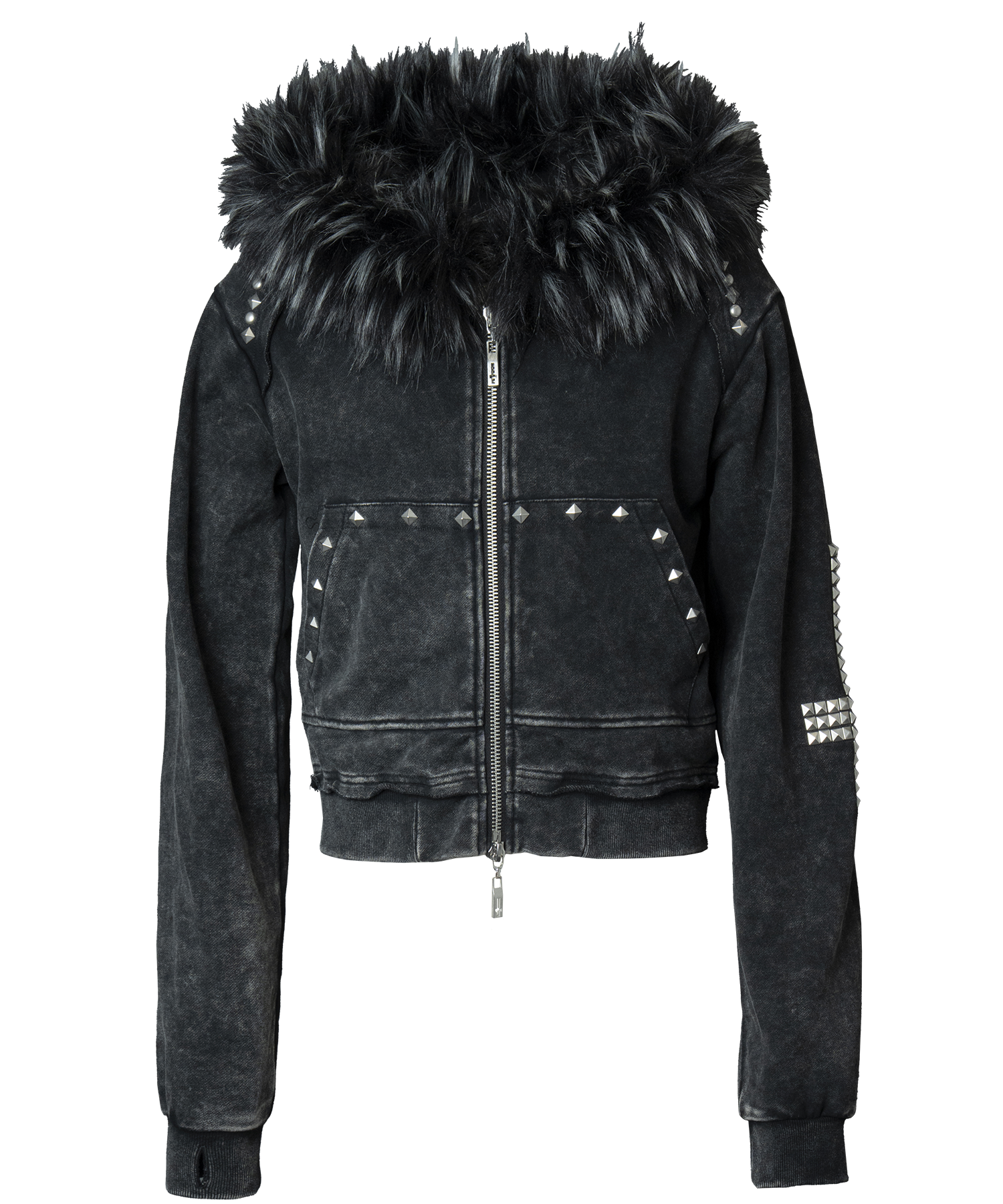 だいふく RESTOCK】TYPE CROSS FOX FUR HOODIE BLACK – Type Shade